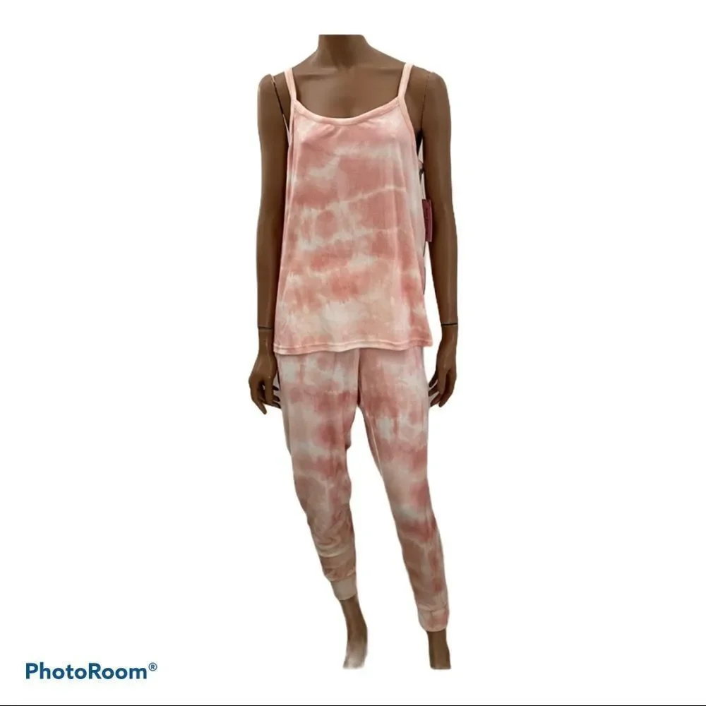 NEW Juicy Couture pink tie dye velour pajamas XL